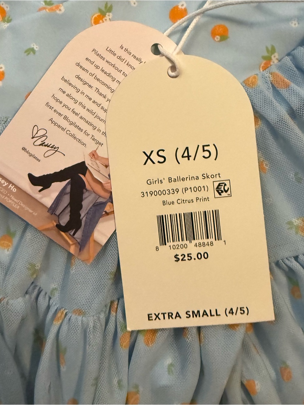 Blogilates Ballerina Skort - girls XS, orange print - Picture 3 of 4